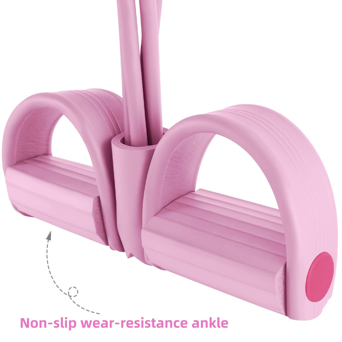 Multi-Function Tension Rope – 4 Tube Resistance Bands with Handles – Sit Up Exercise Equipment Home Gym Tummy Trainer for Men Women (Pink) …