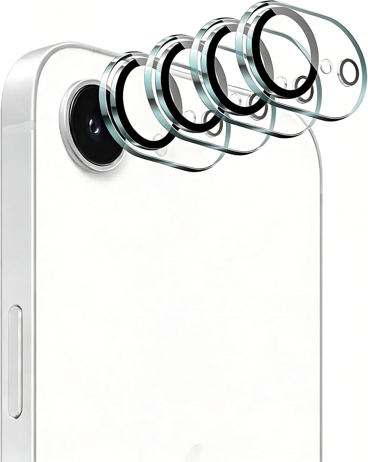 4-Pack 17e/16e, 9H Camera Lens Protector for iPhone Tempered Glass Camera Cover Screen Protector Accessories, HD