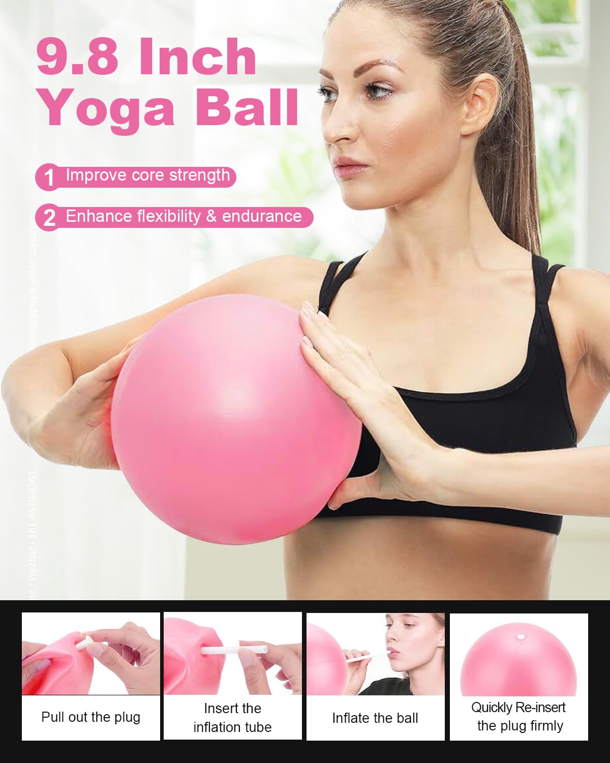 Pilates Ball and Ring Set for Women, At Home Pilates Kit with Thigh Master, 5 level Resistance Bands, Yoga Ball & Muscle Massage Ball, 18 Pcs Pilates Essential Kit for Toning Fitness Workout Equipment