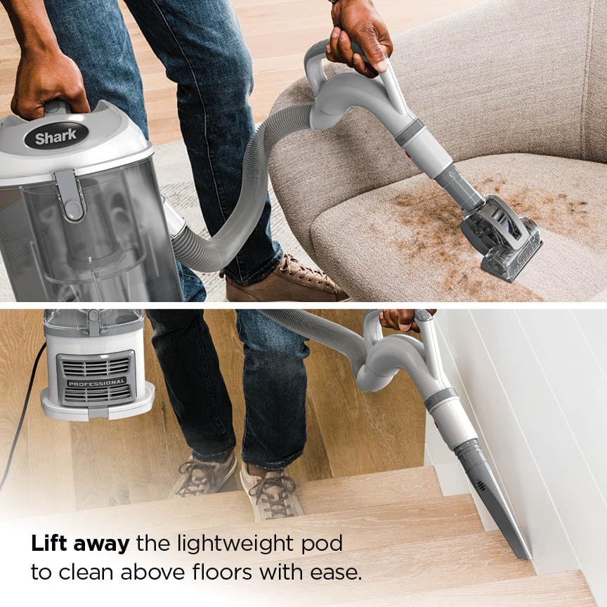 Shark Navigator Lift-Away Upright Vacuum Cleaner - Pet Hair HEPA Filter | Swivel Steering | White/Silver | NV356E