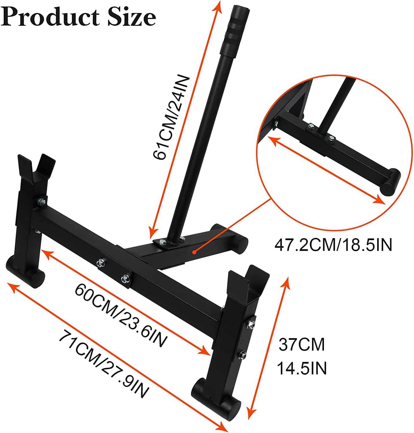Deadlift Barbell Jack Stand, Heavy Duty Steel Deadlift Jack for Easy Changing Plates, Anti-slip Handle Deadlift Stand, Home Gym Deadlift Exercises, Weight Training Equipment, 800lb Capacity
