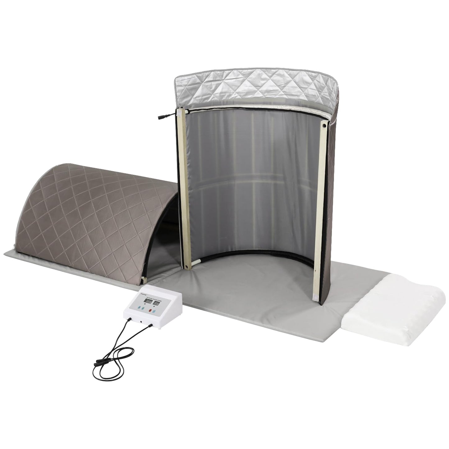 ZONEMEL Personal Infrared Sauna Dome for Home Spa, 360 Degree Coverage Lying Down Hot Carbon Sauna, Portable Full Body Sauna with Pillows and Mat, Dry Heat