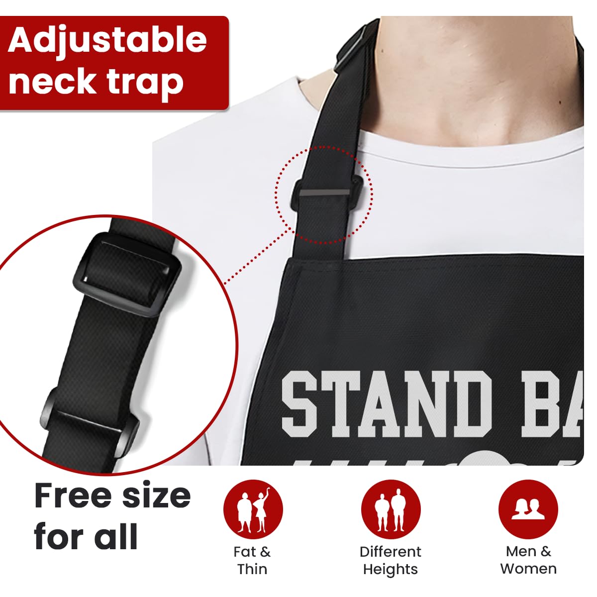 SANDJEST Mens Aprons with Pockets Funny Apron for BBQ Grilling Kitchen Cooking Birthday Christmas