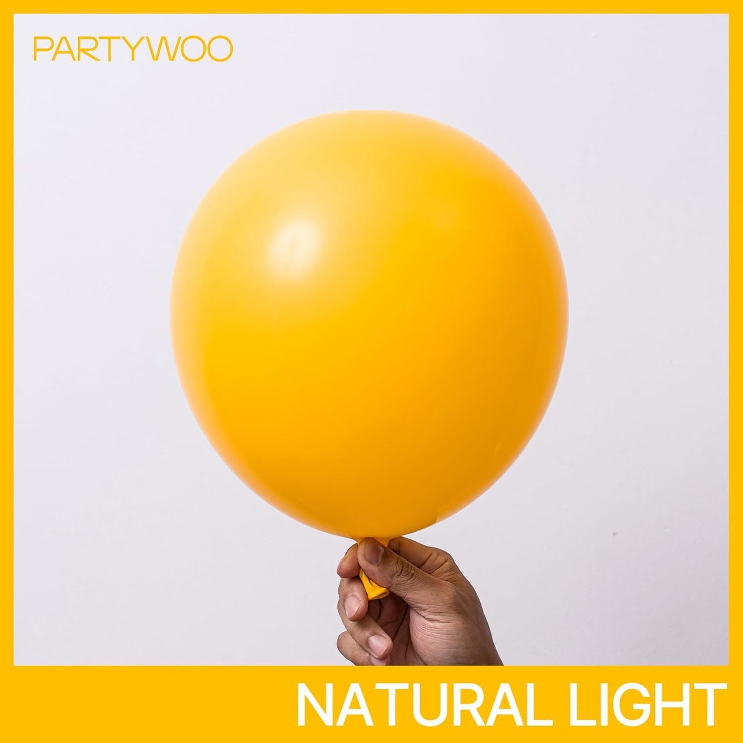 PartyWoo Mustard Yellow Balloons - 152-Piece Fall Balloon Arch Kit | 5-18 Inch Sizes for Birthday & Baby Showers