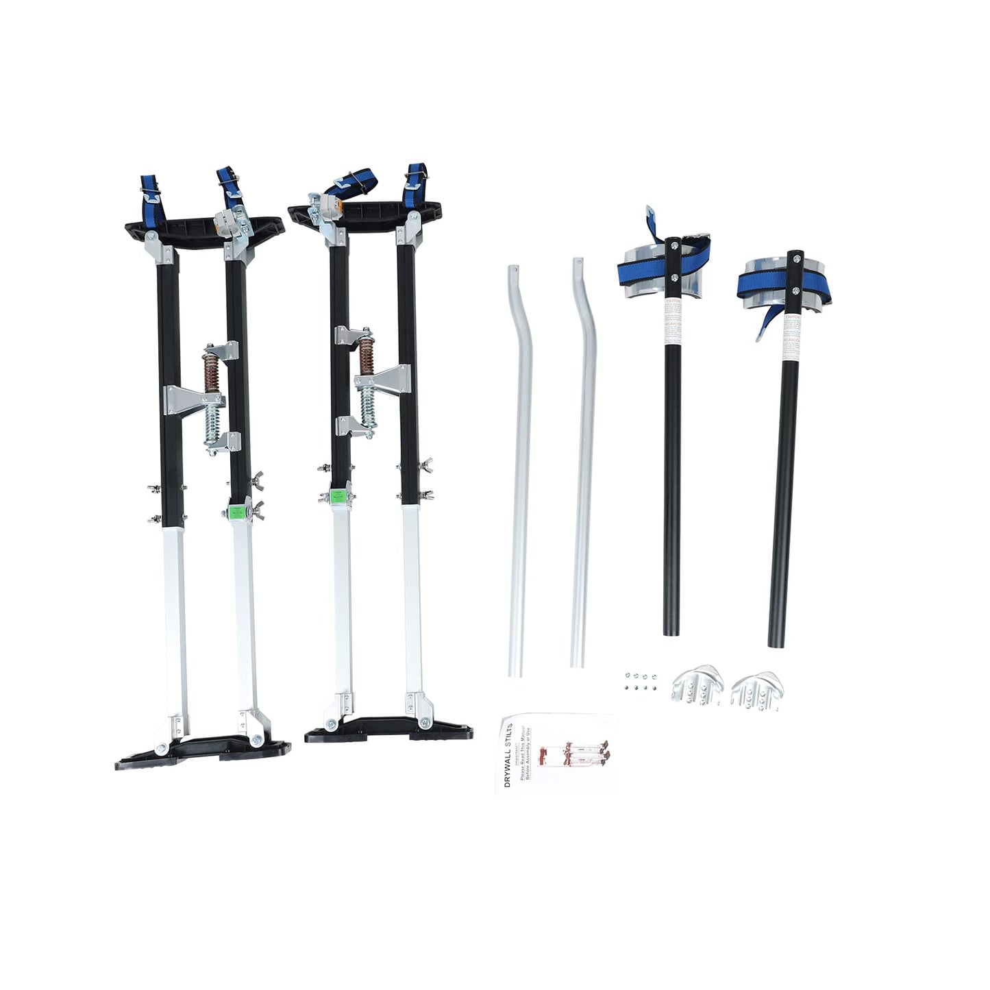 FSBNJKS 36"-50" Black Drywall Stilts Aluminum Tool Stilt with Protective Knee Pads Portabl Adjustable For Painter Walking Painting