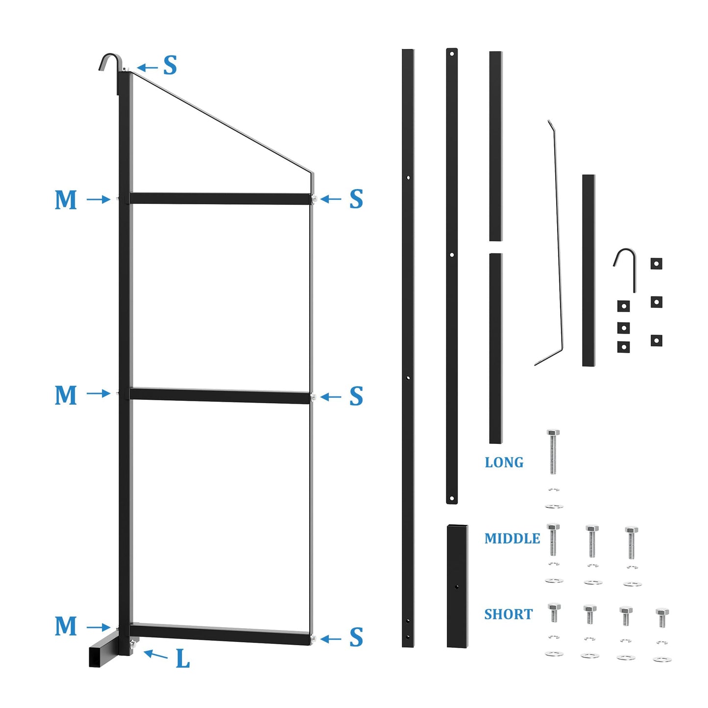 GAOMON 8 Pack Shipping Container Shelving Bracket, 3-Tier Adjustable Black Power Coated Steel Brackets, 22"x60", 1100LBS Hanging Type Cargo Containers Storage Rack for Heavy Tools/Equipment