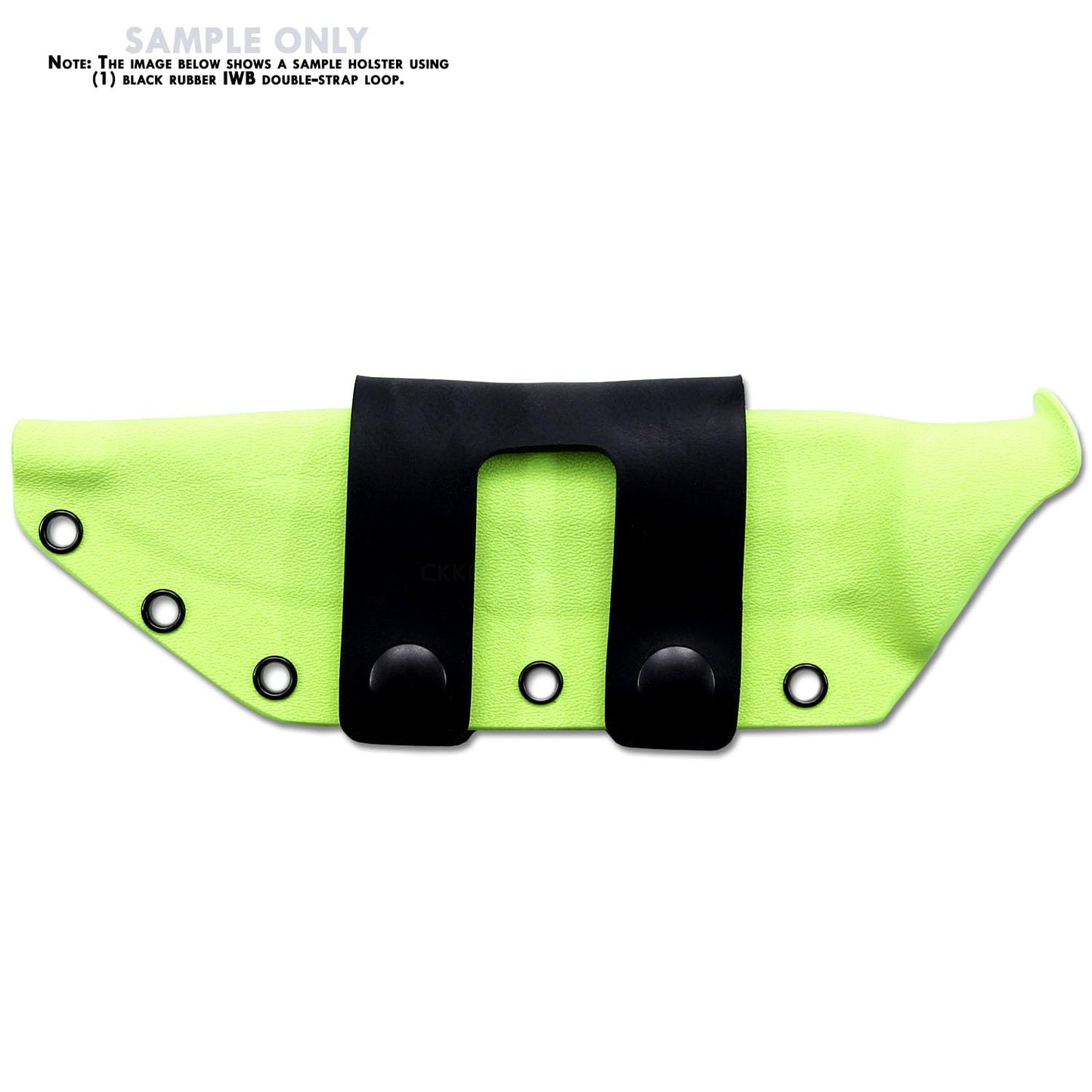 IWB Double Belt Loop - Heavy Duty Rubber – Black w/Pull-The-Dot Snaps/Durable Caps & Mounting Hardware - Belt Loop for IWB Carry - (Fit 1.25-2.00 Inch Belts (Adjustable)