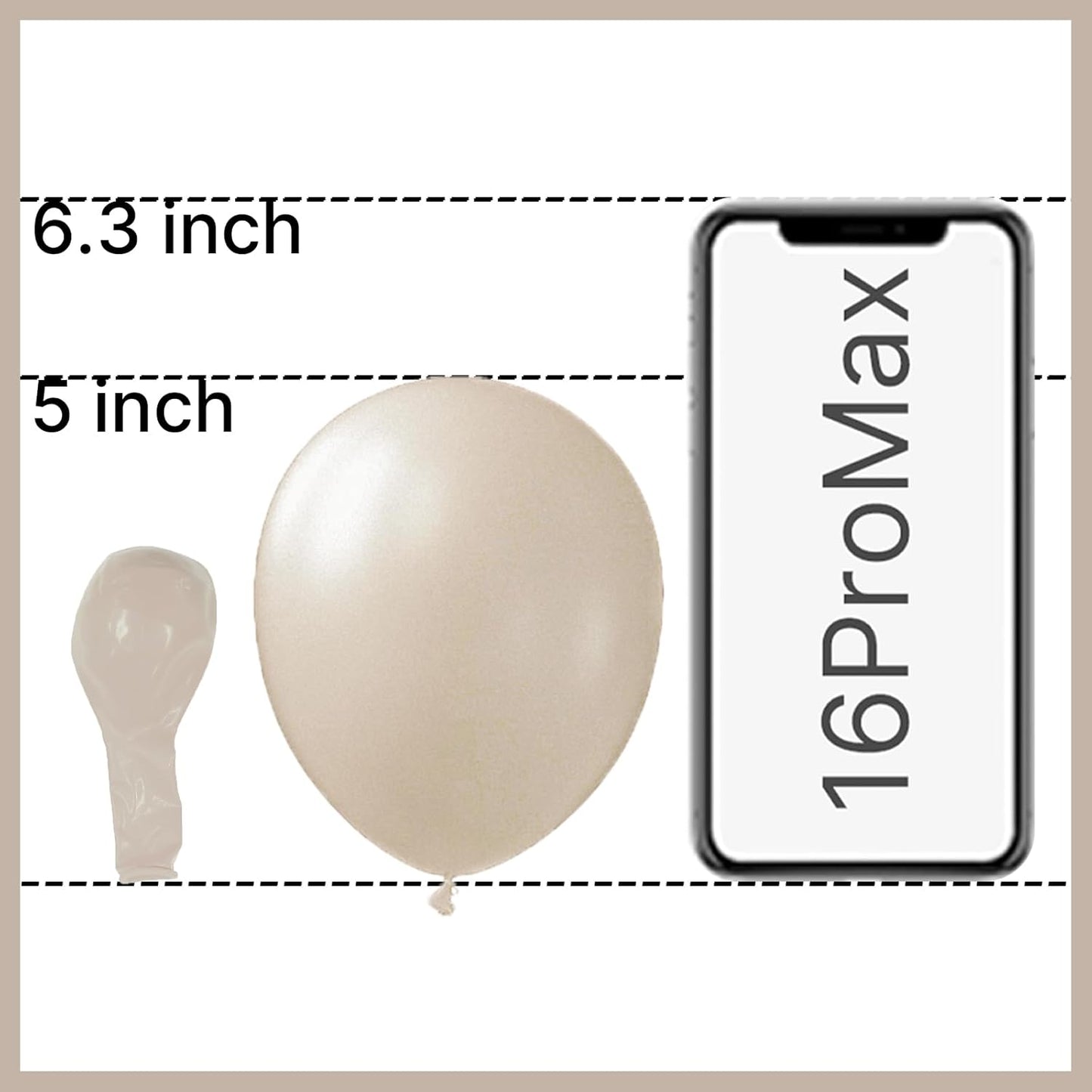 PartyWoo White Sand Balloons - 50 Pcs 5-Inch Mini Beige & Cream Latex Balloons for Weddings & Celebrations