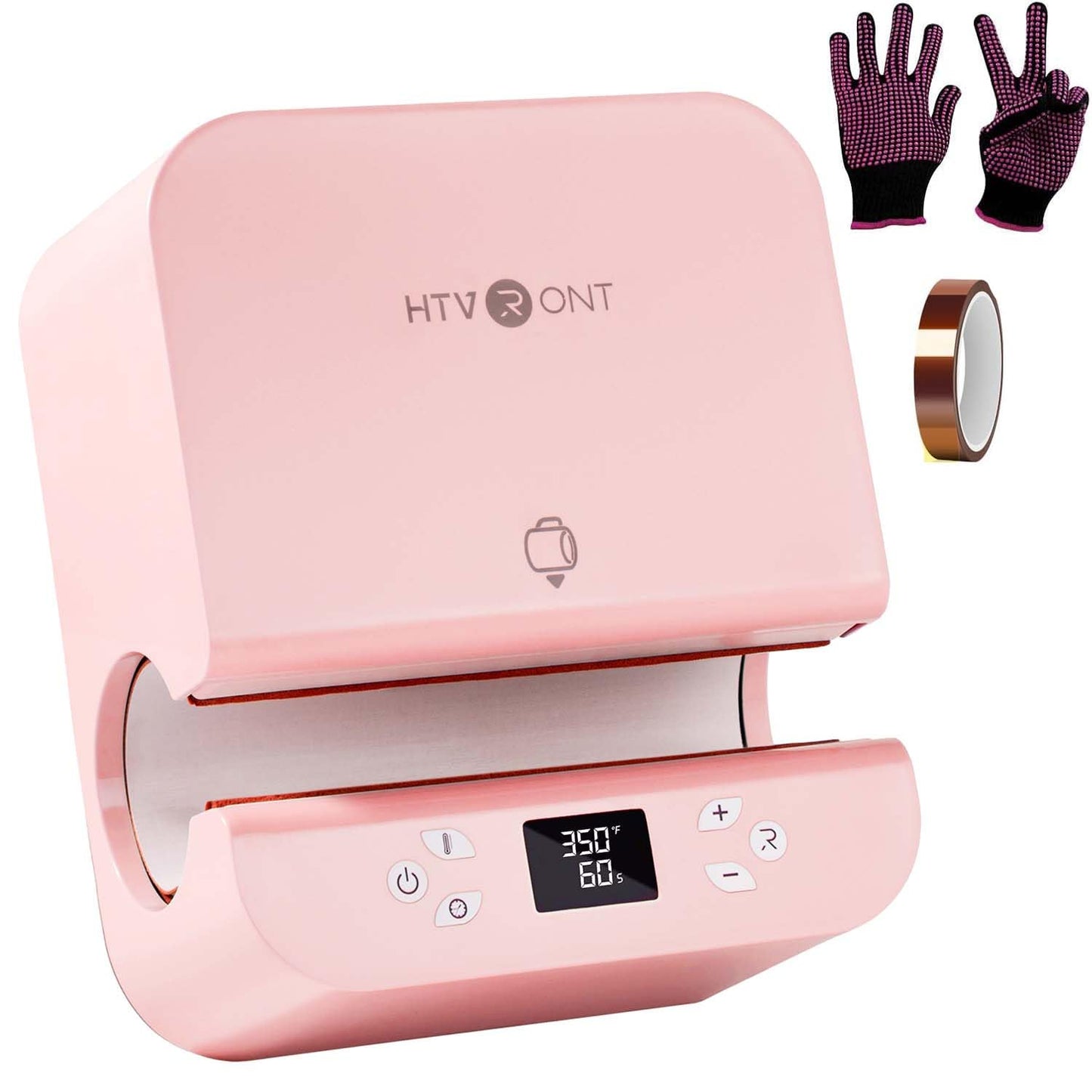 HTVRONT Auto Tumbler Heat Press Machine - Mug Heat Press Heat Up Fast & Even, Professional Tumbler Press High-Security for 2.9-3.2inch Sublimation Tumblers, Cups, Glasses and Mugs (Pink)
