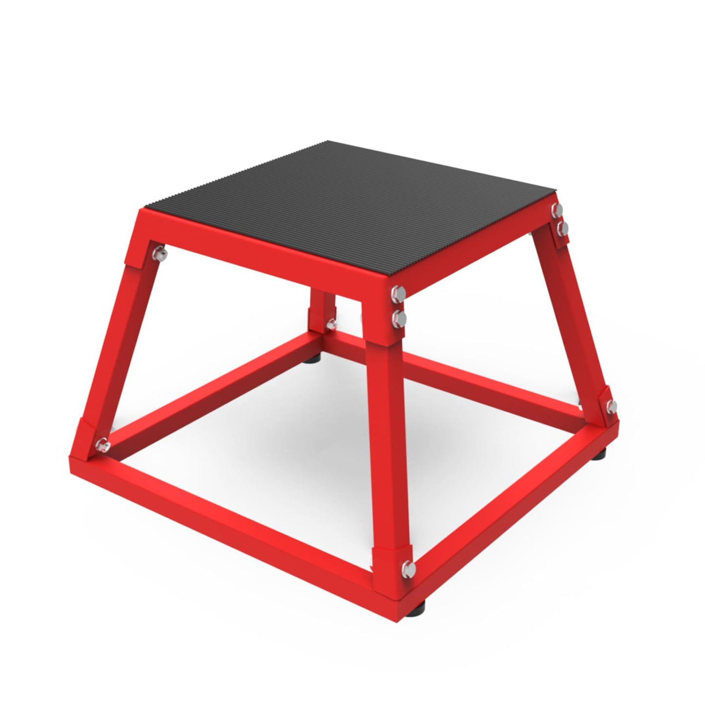 Garvee 12 Inch Steel Plyo Box for Exercise, Plyometric Jumping Box Metal Exercise Step Up Box with Anti-Slip Surface for Home Gym Training,Single and Set,Red