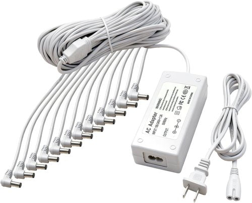 Lemax 4.5V Power Adapter - Ideal for Lighted Christmas & Halloween Village Accessories | 12 Output White