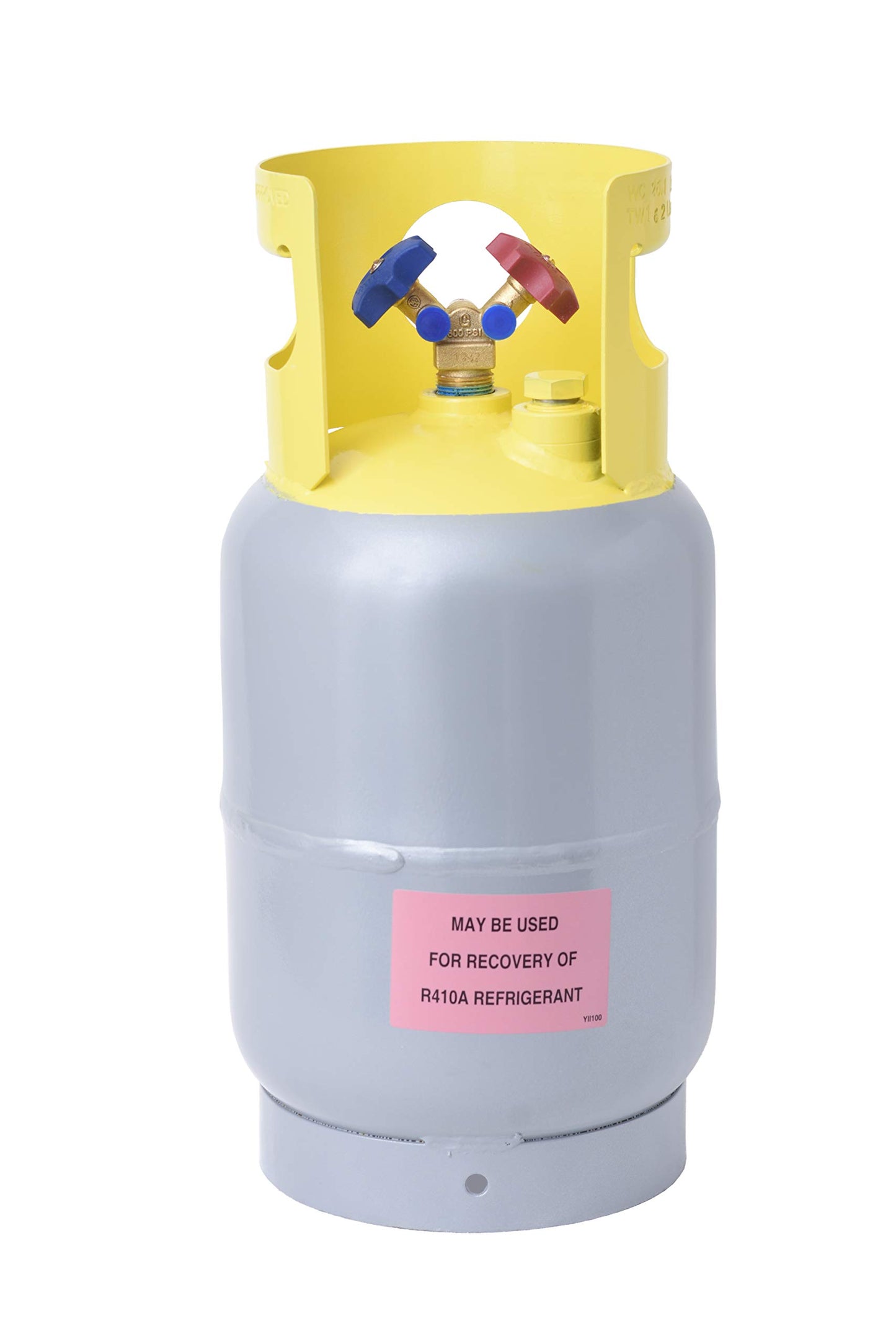 Flame King 30LB Refrigerant Recovery Cylinder Tank, 400 PSI, Dual Y-Valve Liquid/Vapor, Heavy-Duty Steel, HVAC Recovery & Storage