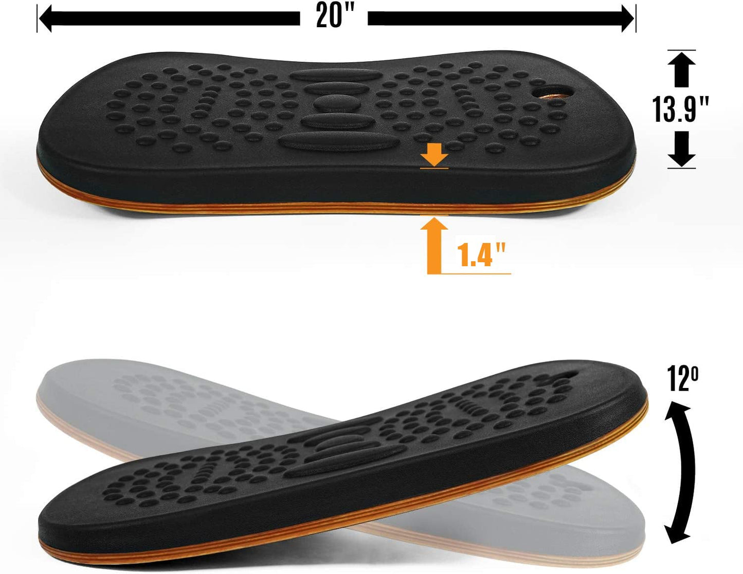 Yes4All Wobble Balance Board for Standing Desk/Anti-Fatigue Office Pad - Rocker Foam Mat, Wobble Board
