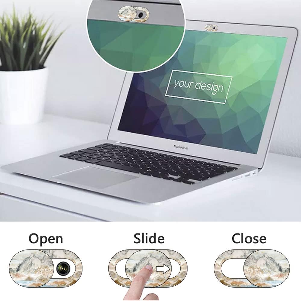 FadyRaye 8 Pack, Marble Laptop Camera Cover Slide Cute Webcam Cover Slide Phone Camera Cover, Ultra-Thin Computer
