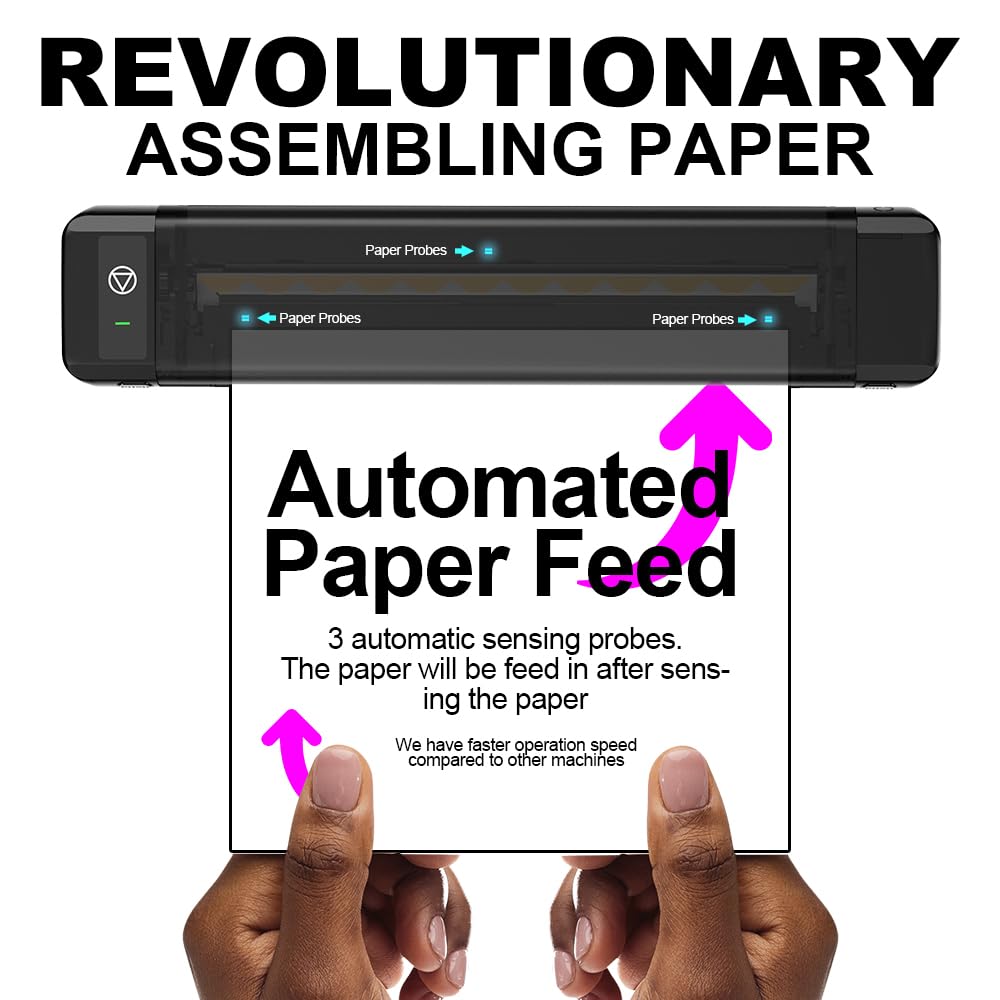 OZER M08Pro Wireless Tattoo Transfer Stencil Printer - Inkless Transfer Thermal Copier Machine Compact Printer, Quick Stencil Compatible with Smartphone & Laptop