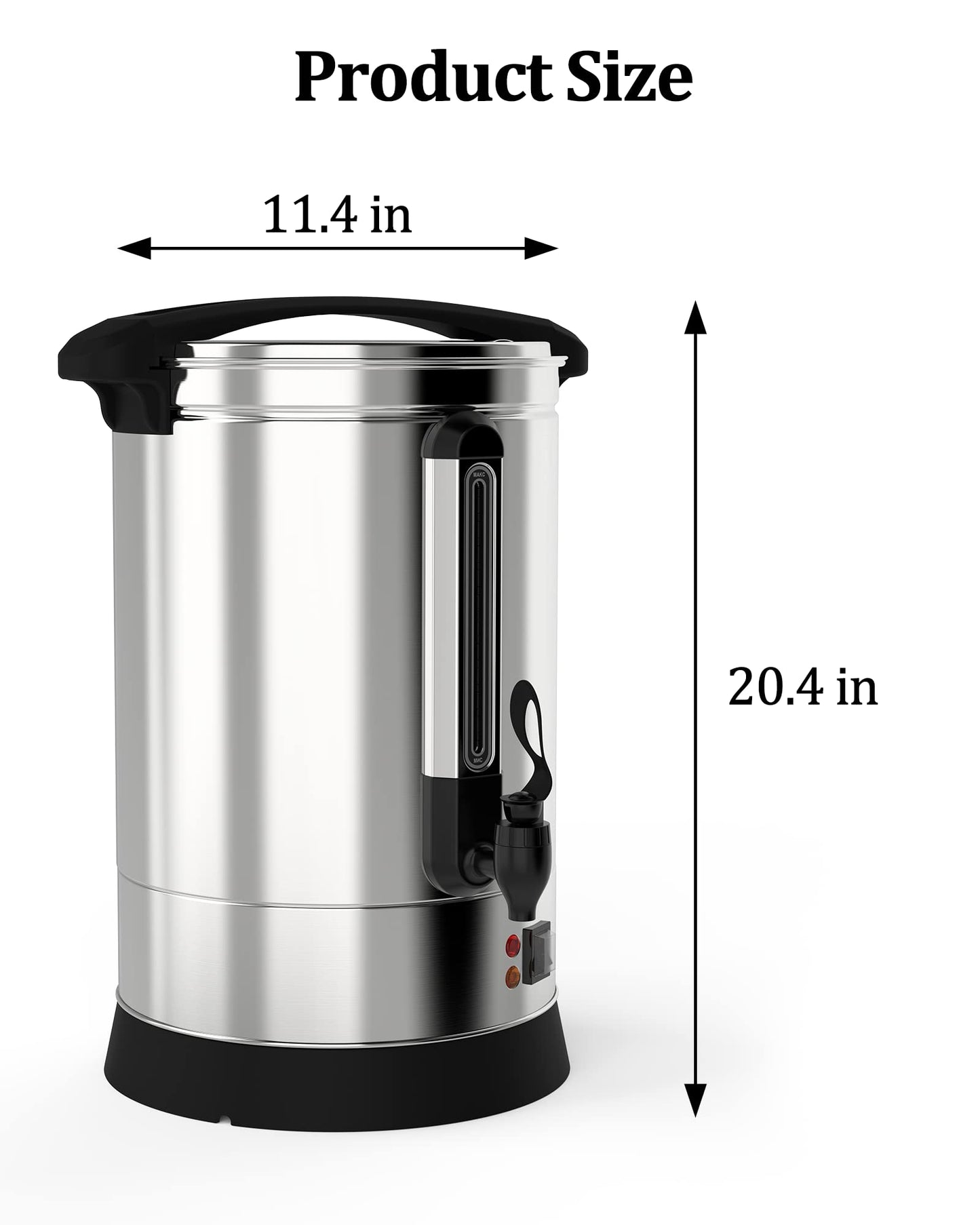 Takywep 100 Cups-14L Commercial Coffee Urn, Fast Brew Stainless Hot Water Dispenser, Coffee Dispenser Electric, Hot Water Urn for Catering, Meeting, Party,Silver