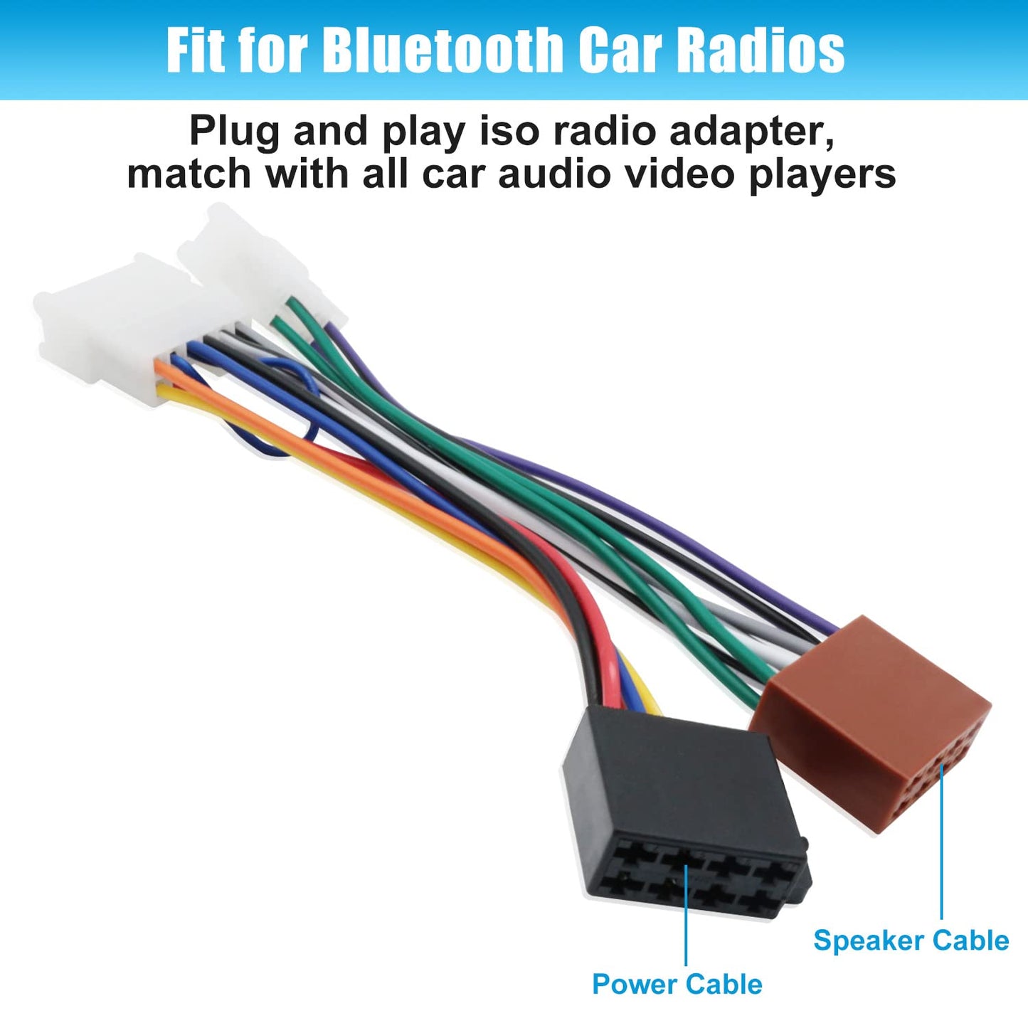 RAV4 Wiring Harness Replacement for Toyota Corolla Camy Highlander ISO Radio Wire Cable Car Stereo Power Speaker