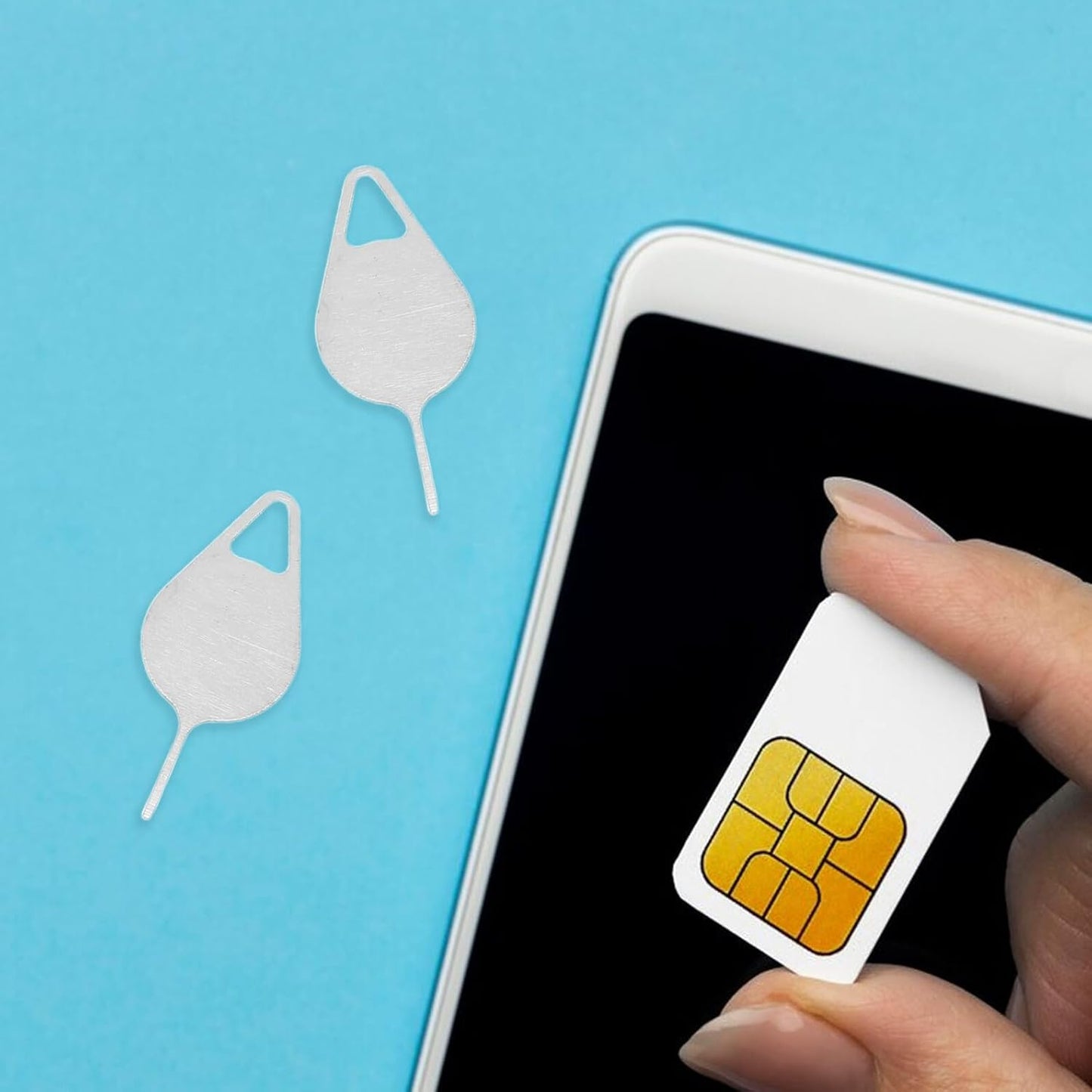 200 Vaguelly Pcs Sim Card Ejector Pins Removal Tool Stainless Steel Mobile Phone Card Needle Compatible for Smartphones