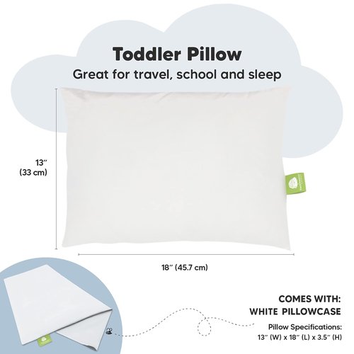 KeaBabies Toddler Pillow Set - Mini Cotton Pillow & Pillowcase for Sweet Dreams | 9x13 Inches
