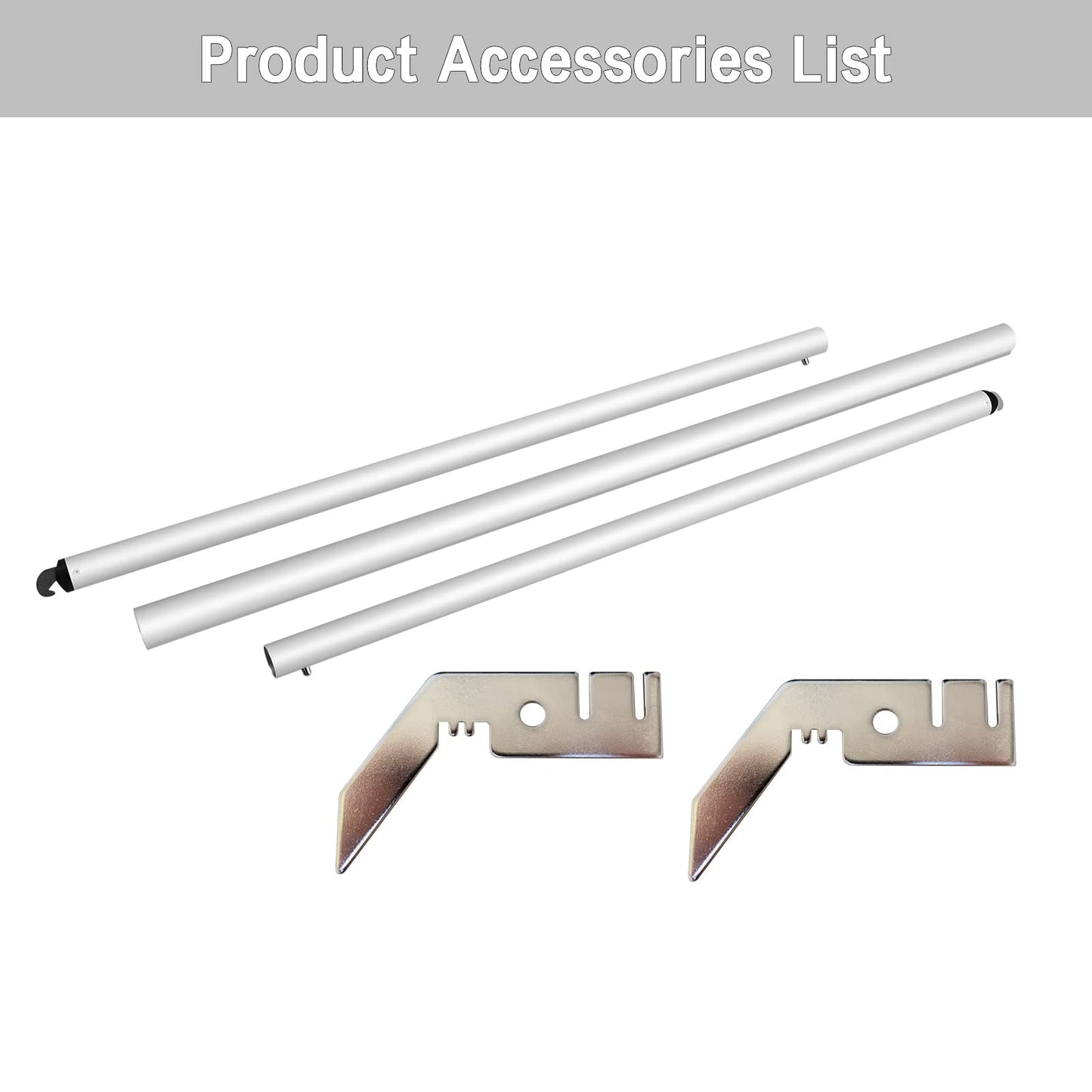 Hecis Double Layer Adjustable Crossbar and Hangers for Pipe and Drape Kit, 8-10ft Width Silvery Aluminum Backdrop Stand