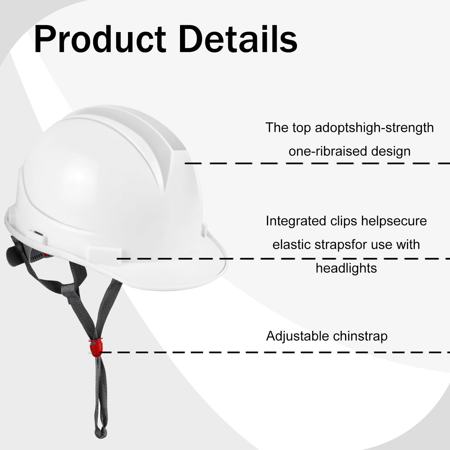 Tdfronien 10 Pieces Suspension Hard Hat Bulk Safety Helmets Adjustable Ratchet Cap Style with ABS Construction Hard Hat for Men Woman Work Head Protection Supplies (White)
