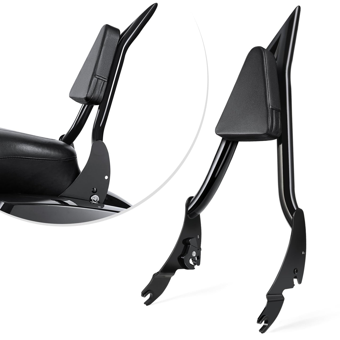 Amazicha Backrest Sissy Bar, Integrated Passenger Sissy Bar, Quick Release Detachable Backrest Fit for Harley Davidson Touring Road King Road Glide Street Glide Electra Glide 2009-2024, Black (28inch)