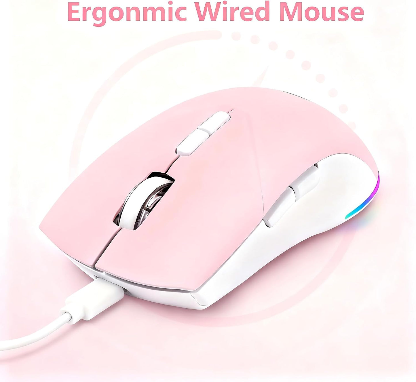 mobiproduct 1600 7 Wired Mouse, USB Computer Mouse DPI Mobile Optical Mouse Ergonomic Design Computer Mice with Cord