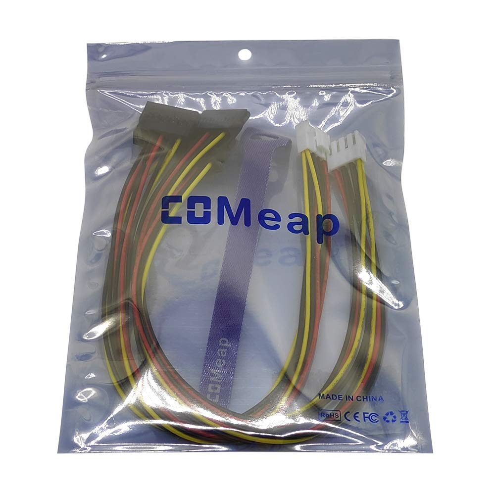 4 13-in(33cm)(2-Pack) COMeap SATA Power Cable for Hikvision Video Recorder, Pin to SATA Hard Drive HDD Power Adapter
