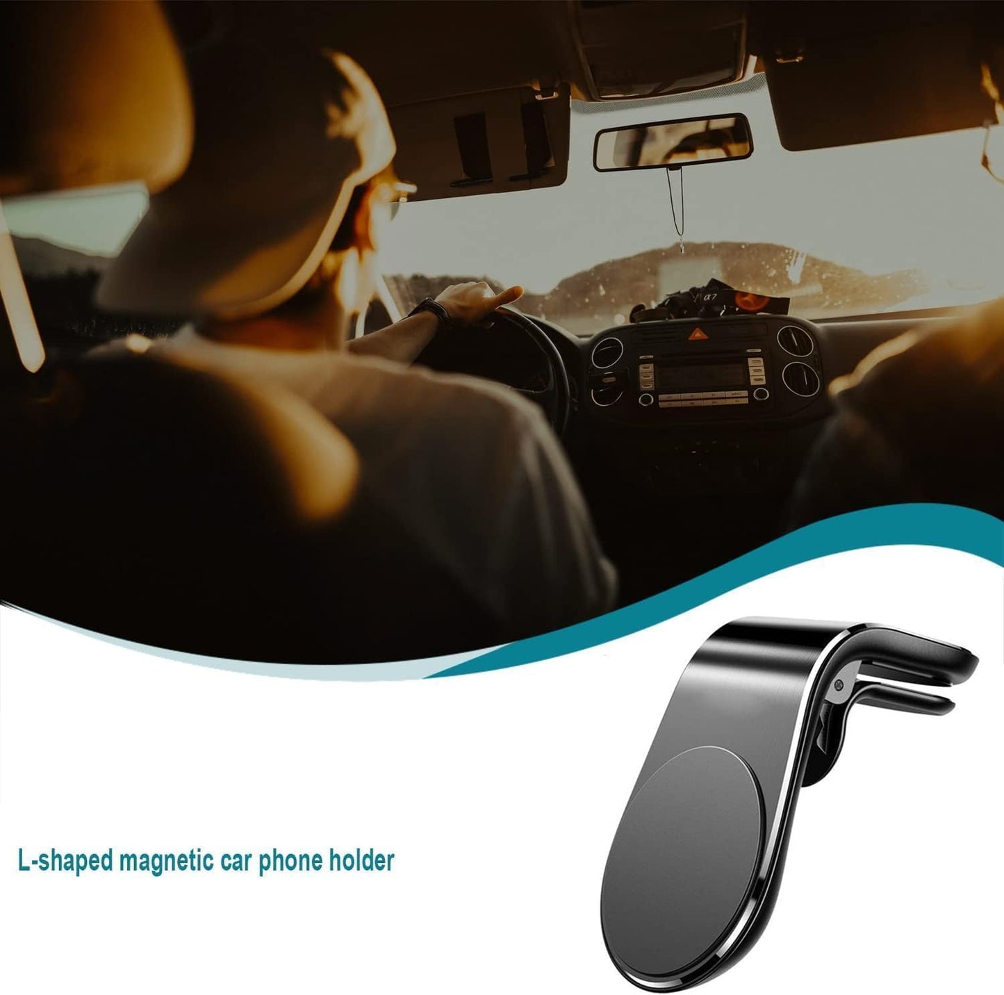 aoukoslt Black Universal Phone Holder Clip Car Air Vent Magnetic Mount Holder Bracket for Cell Phone GPS Suporte