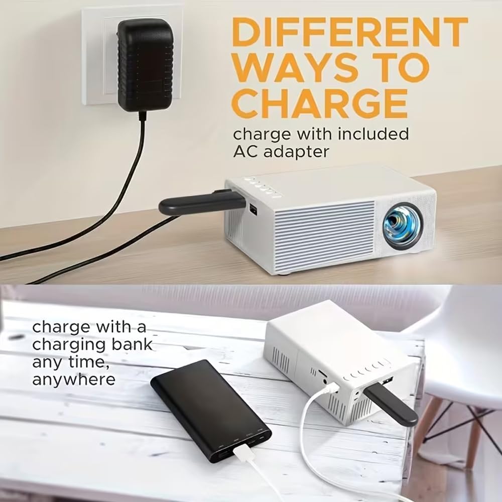 Amovfilm Mini Portable Mini Projector - HD Pico LED Projector Home Theater, Party & Outdoor Movies with HDMI/USB/AV