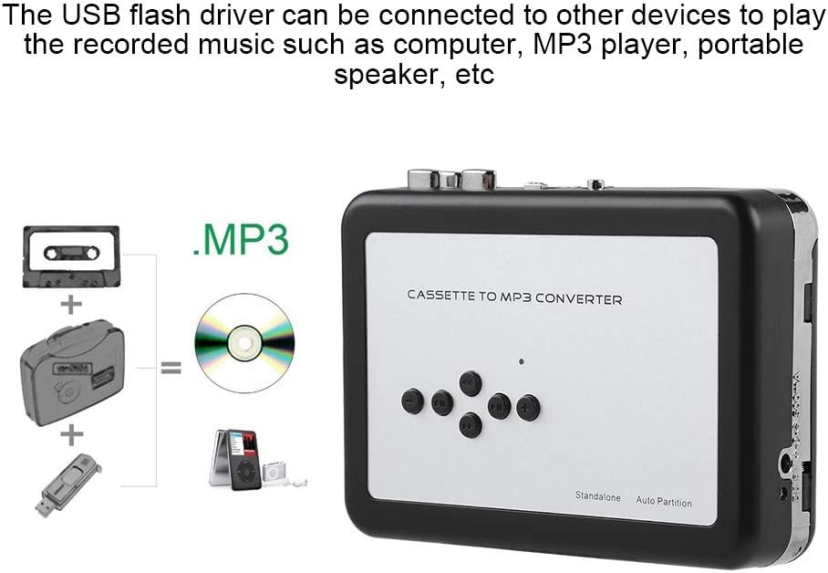 Hakeeta Cassette MP3 Cassette MP3 to Converter USB Player from Tapes to Converter Compatible with PC, Computer, Laptop
