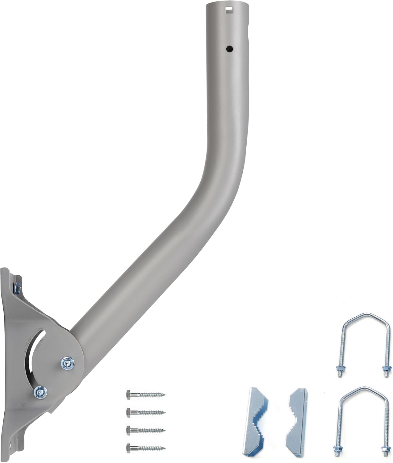 1 11/16", 17 1/4"), Heavy Duty Universal Adjustable Antenna Mount Pole(OD Length Pole Mounting Bracket for Wall Eave