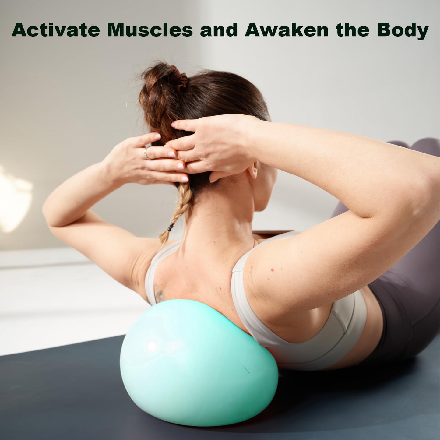 RYTMAT Small Pilates Ball 9.8 Inch Slip Resistant Exercise Ball for Home Gym Yoga, Fitness, Physical Therapy, Stretching & Core Strength Workout - Green