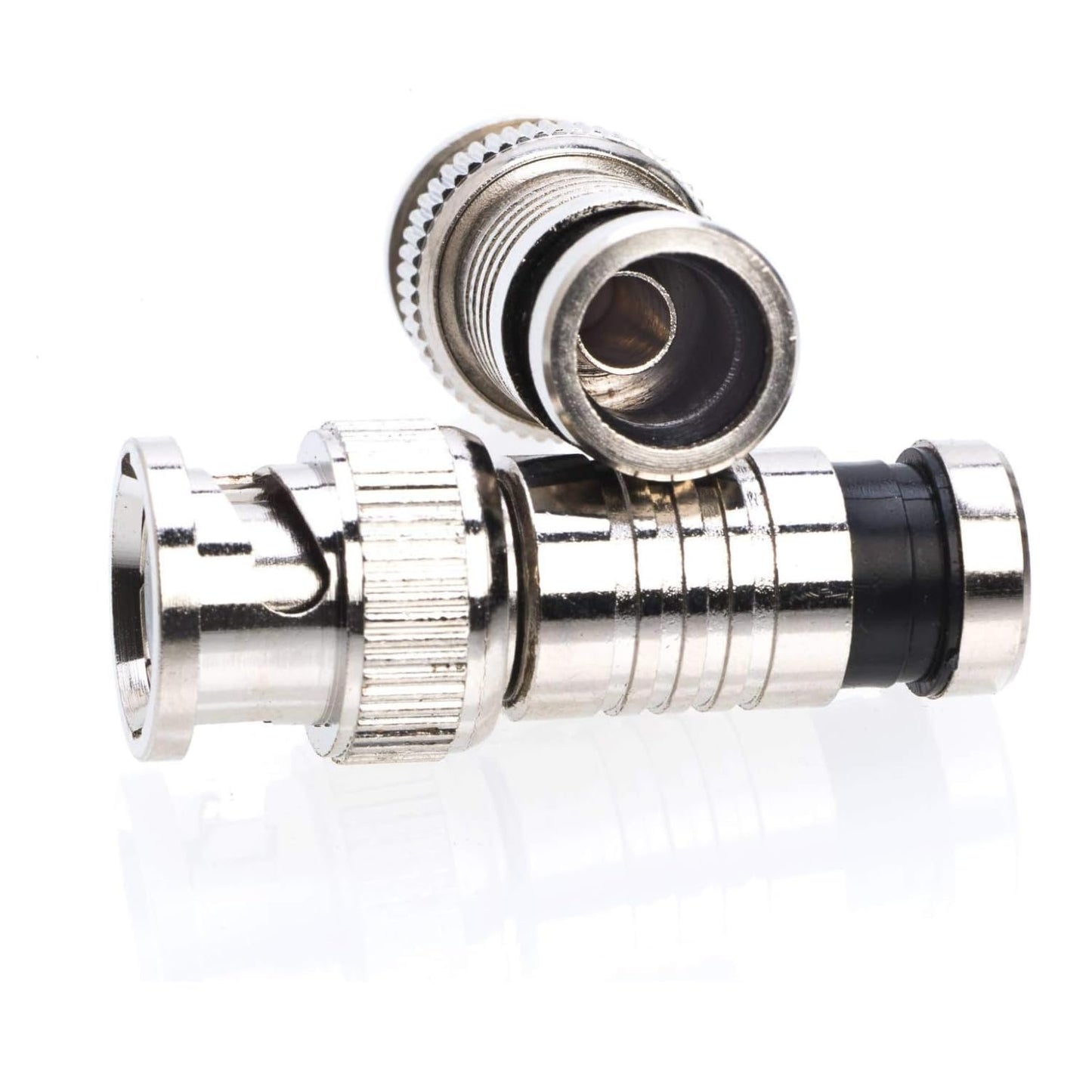 RG59 360 (50 BNC Compression Connector Fixed Pin, All-Metal Nickel-Plated, Radial Compression for Secure Signal