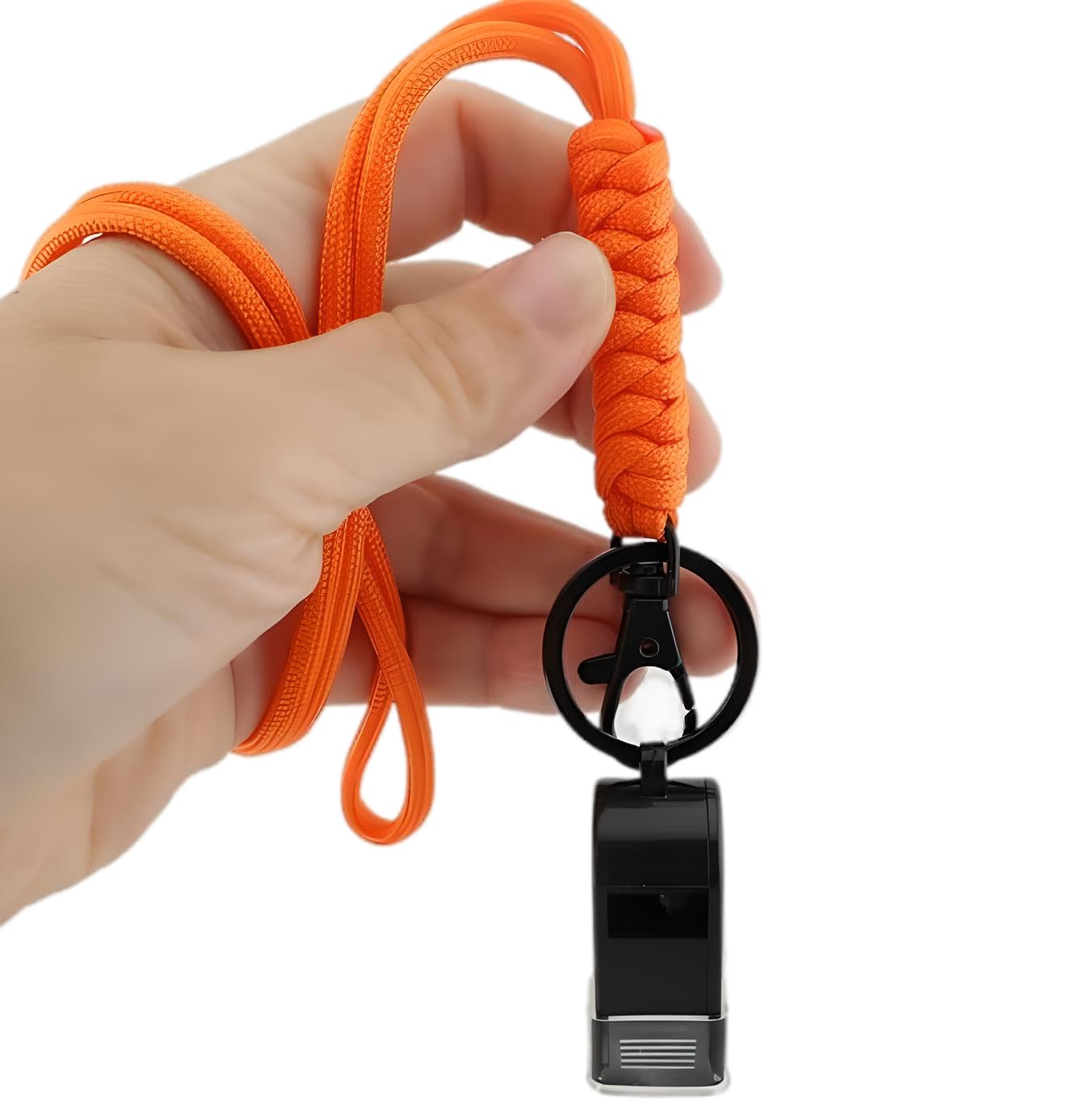 MyfavoriteK 2 Pack Professional Plastic Sports Whistle with Rope Lanyard Strap Sports Coach Referees Whistle Cord (Orange)