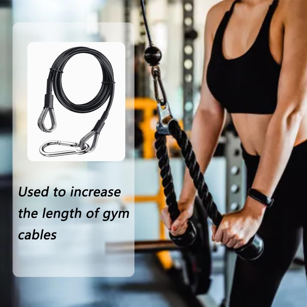 LOOEEL 2 Pack 39 Inch Fitness Extension Cable,Fitness Extension Rope Attachments Home Gym Cable Pulley System Fitness Cable for Tricep Pull Down and Leg Exercise Home Gym Machine Accessories