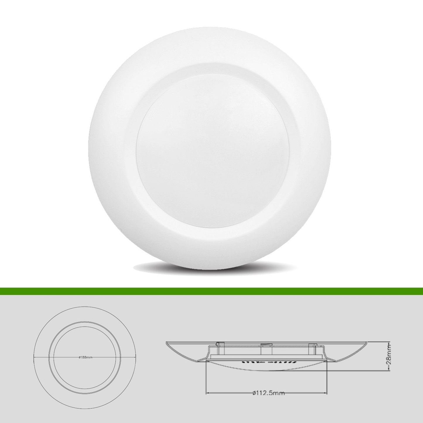 JULLISON 20 Packs 6 Inch LED Low Profile Recessed & Surface Mount Disk Light, Round, 15W, 900 Lumens, 5000K Day Light White, CRI80, Driverless Design, Dimmable, ETL Listed, White