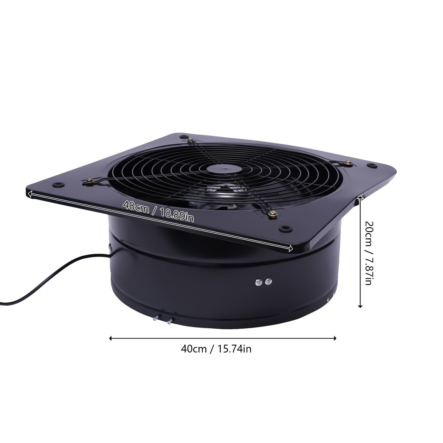 Wall Mounted Explosion Proof Fan, Industrial Axial Exhaust Fan with 750W 2800 Rpm Backdraft Damper & Thickened Protective Mesh Noise Free Square Kitchen Extractor Fan for Workshop Warehouse Apartment