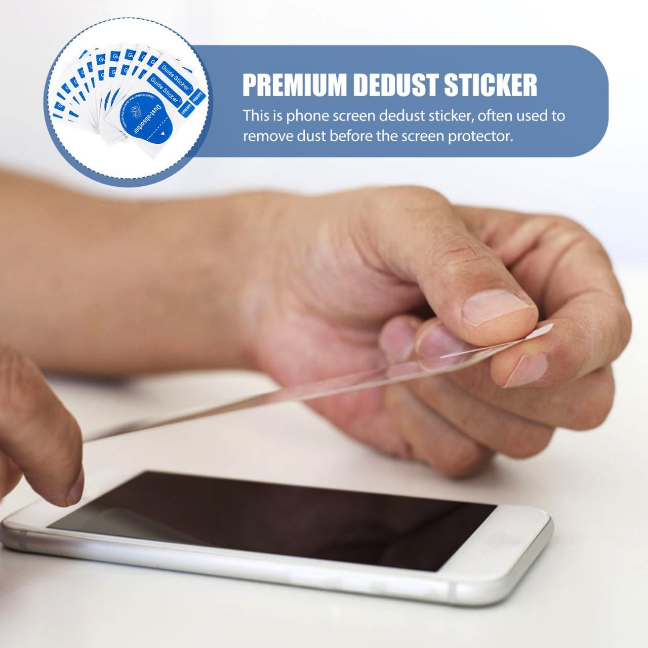 Uonlytech LCD Screen Cleaning Decals - 600 Pcs Portable Dust Removal Stickers for Phones & Tablets