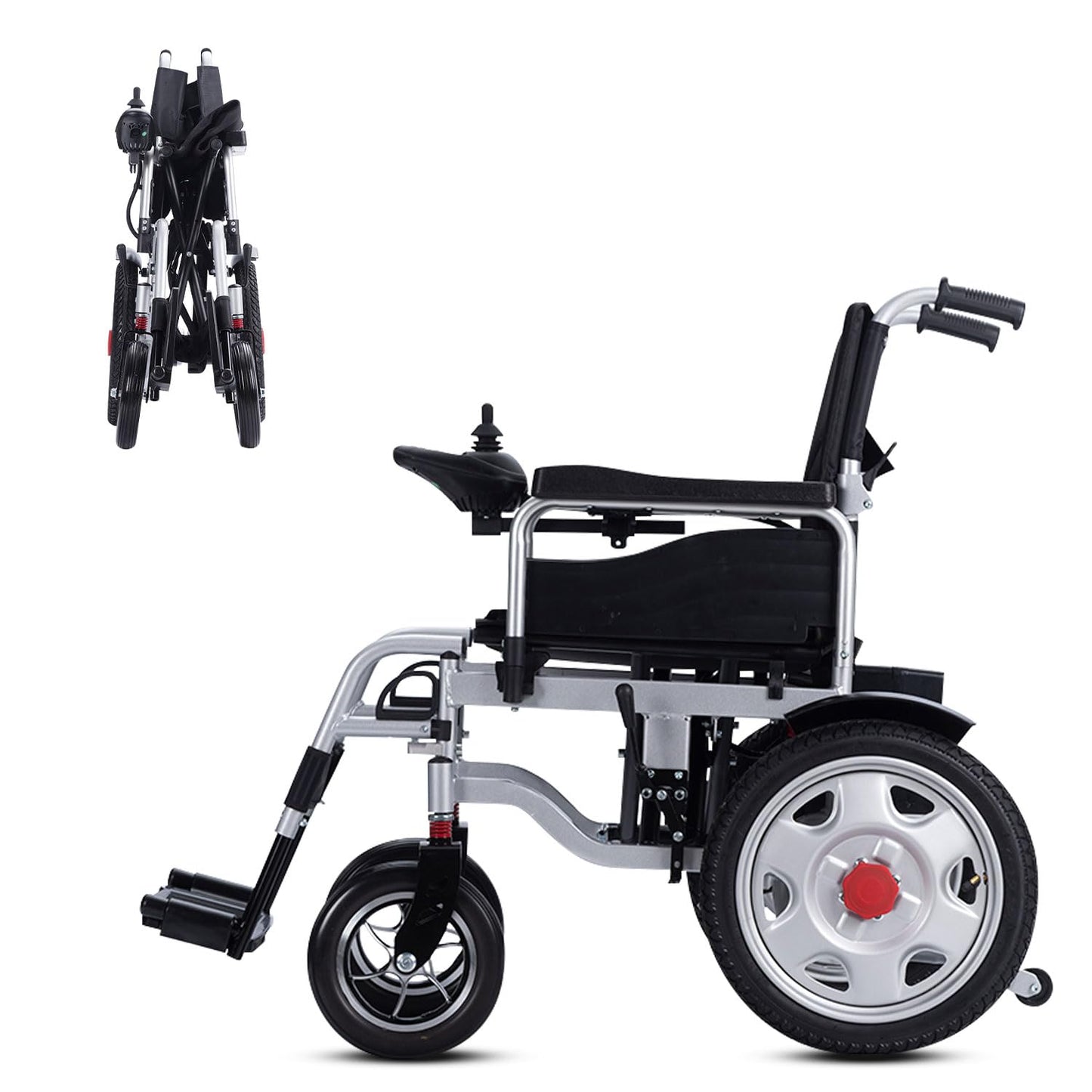 Electric Wheelchairs for Adults, 25 Miles All-Terrain Power Wheelchair Lightweight Foldable Motorized Wheelchair for Seniors, Compact Portable Heavy Duty Wheelchair Support 300 Lbs, Airline Approved