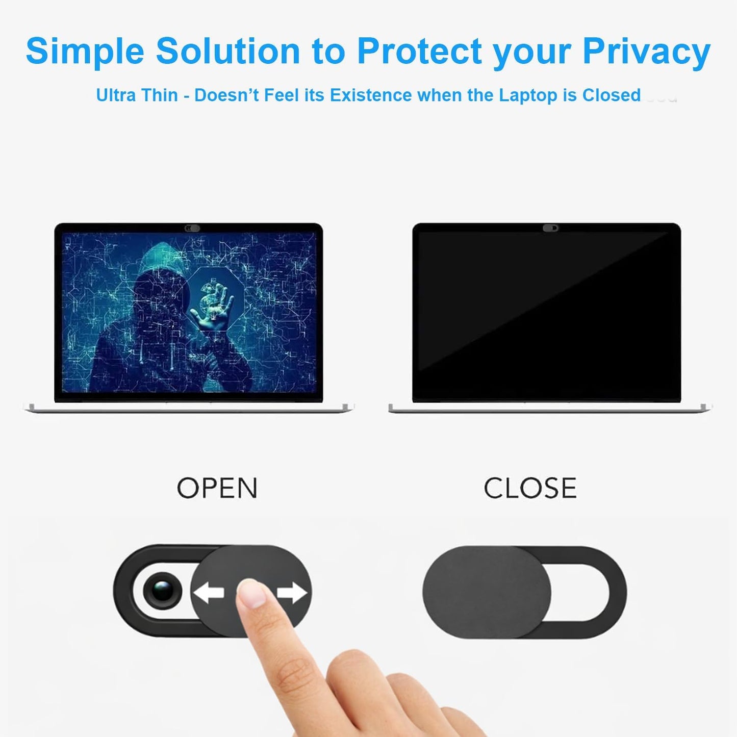 California JOS [8 Pack] 0.03 inch JOS Webcam Cover, Ultra Thin Laptop Camera Cover Slide for iPhone iPad MacBook Pro