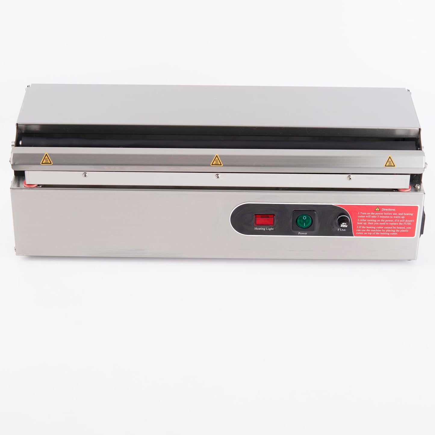 18 Inch Stainless Steel Hand Wrapping Machine & Film Dispenser with Electric Heated Cutter for Commercial Kitchens