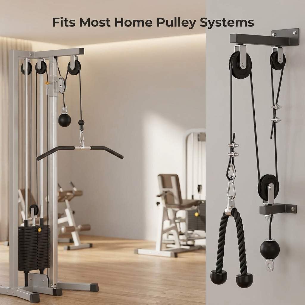 QWORK Fitness Pulley Cable 197 Inch - Adjustable Home Gym Cable Pulley System Replacement, 500lb Capacity Steel Wire Rope for Pulley Machine Accessories