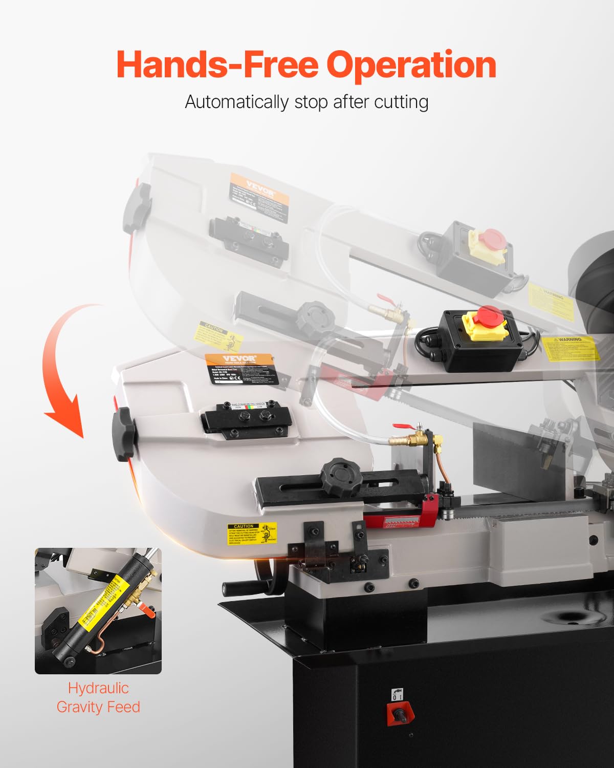 VEVOR Metal Horizontal Band Saw, 7 x 12 in Rectangular Cutting Capacity, 110/220V Vertical Cutting Bandsaw with 1.1 kW Motor, 0-45° Angle Adjustment, Variable Speed, for Metal, Wood, and Plastic