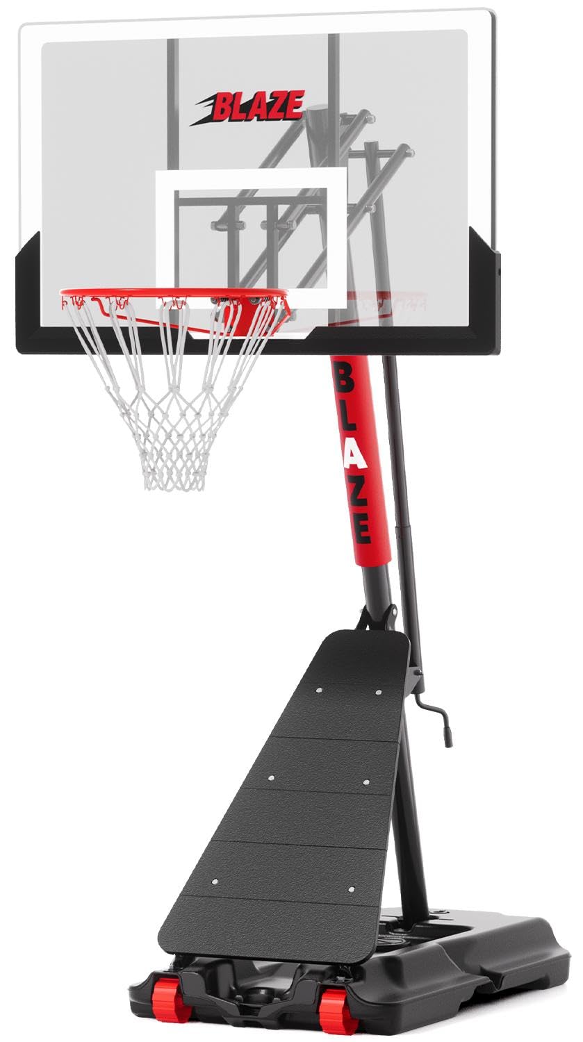 Mayfire Basketball Hoop Outdoor 10 FT Height Adjustable, Portable Basketball Goals Systems with 45" Backboard for Youth Adults Kids - Backyard, Driveway, Indoor Play