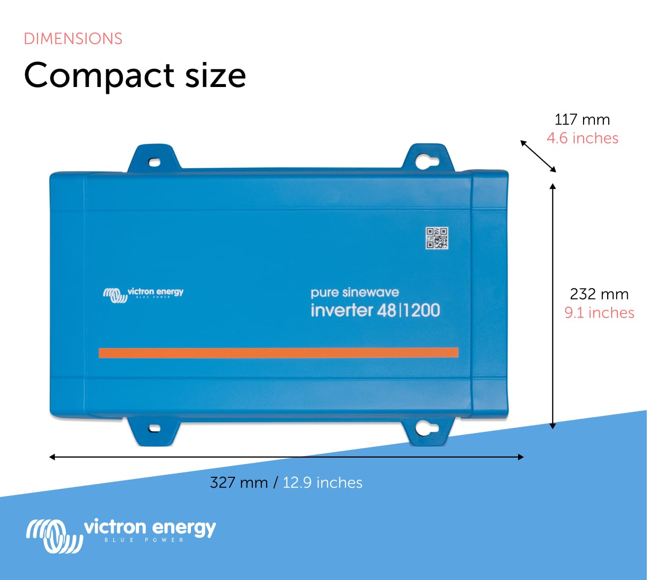 Victron Energy 1200VA 48-Volt 120V AC Pure Sine Wave Inverter