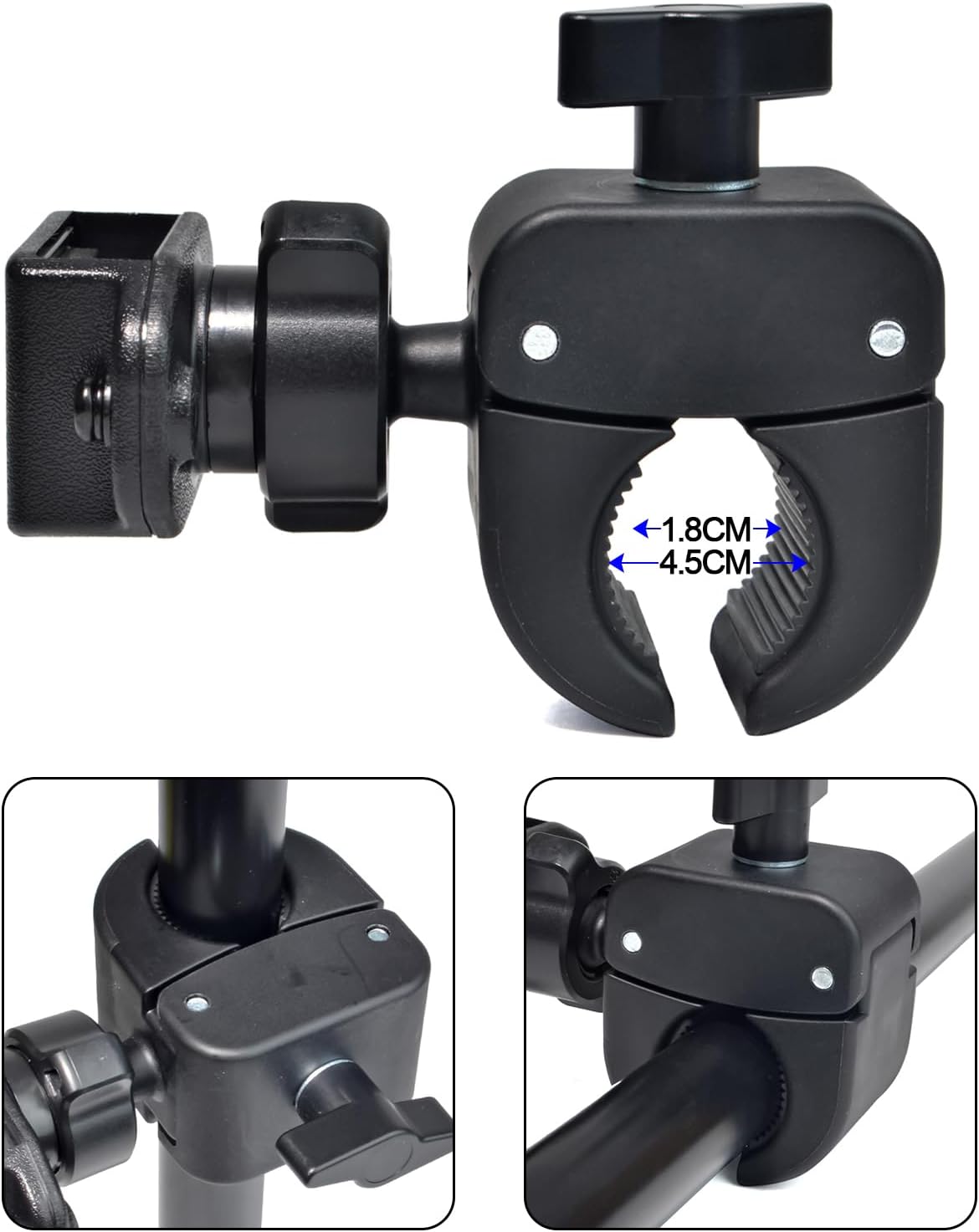 UAYESOK Bicycle/Motorcycle Walkie-Talkie Handlebar Mount, Vehicle Grab Rail Clamp Radio Holder for HT, Scanner, Speaker