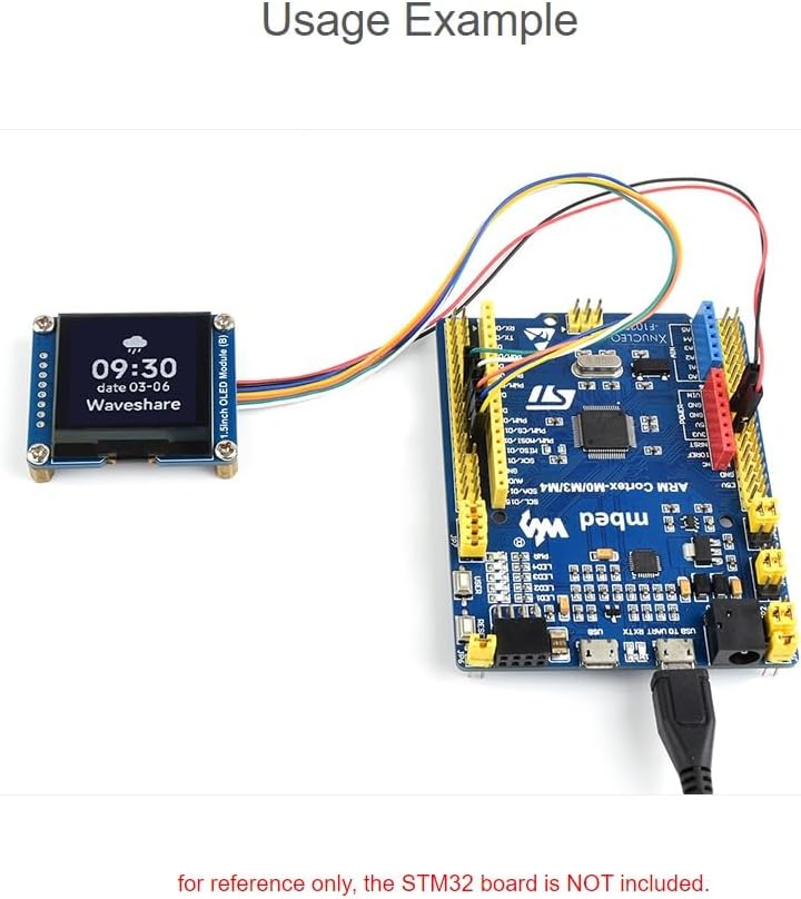 waveshare 1.5inch 128128 I2C STM32,SH1107 OLED Display Module Resolution OLED Screen for Raspberry Pi, Arduino, Driver