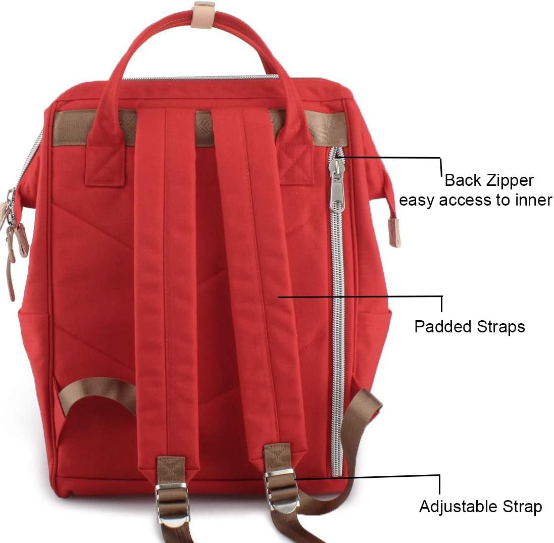 Backpack 17 Inch backpack (1882-Red&plus) Himawari Large Travel with Laptop Compartment Roomy Doctor Bag College