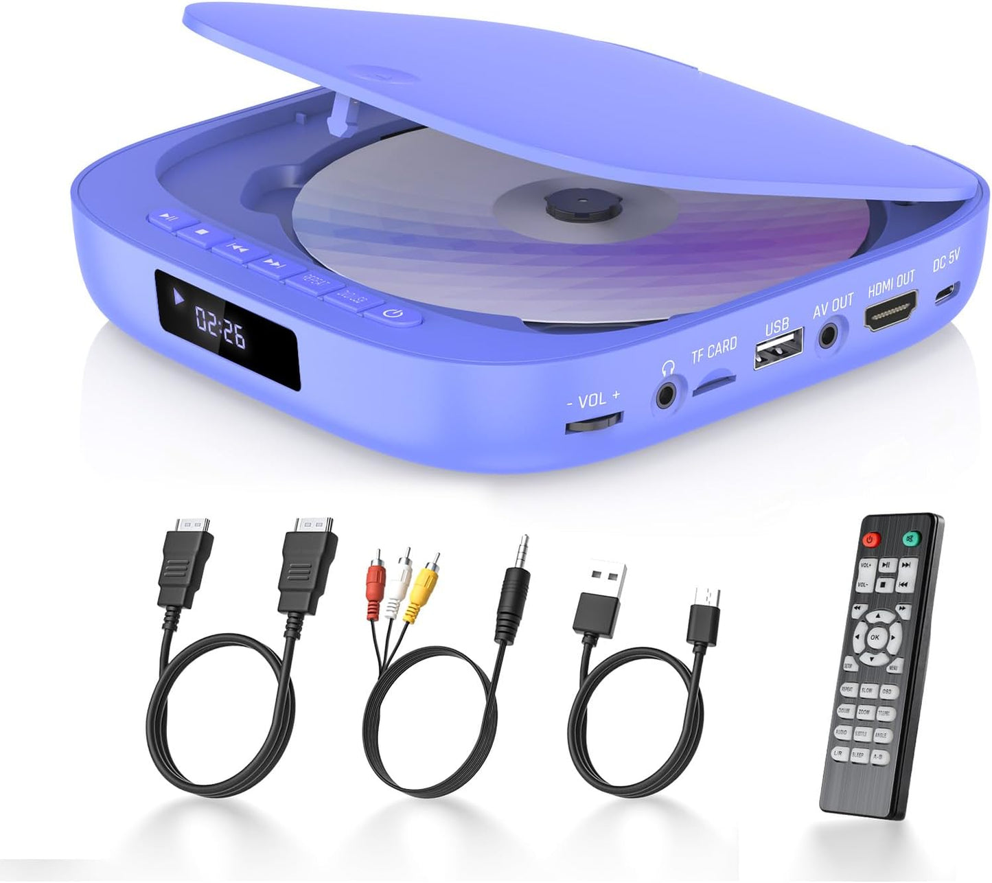 Desobry 1080P DVD Players for TV Mini DVD Player HDMI RCA Output HD All Region Free DVD CD Player with Remote Control
